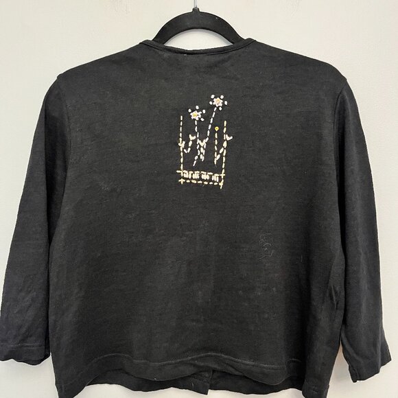 Vintage Susan Bristol Linen Blend Hand Embroidered Cardigan, Size S - Picture 7 of 12